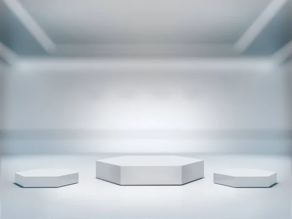 Görüntü için kaldırım, tasarım için platform, arka plan 33d oluşturulmuş boş ürün standı.