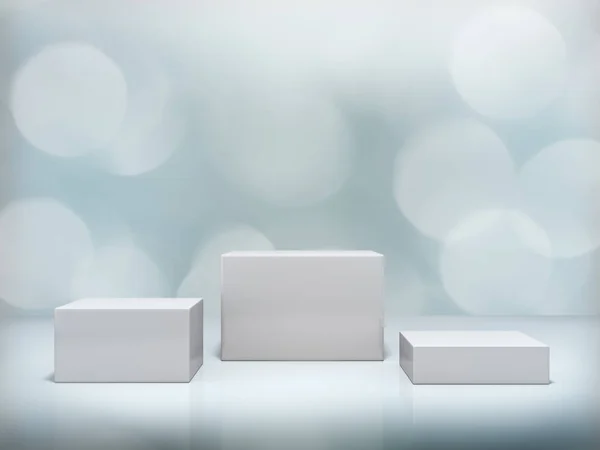Görüntü için kaldırım, tasarım için platform, Bokeh arkaplan 33d görüntüleme ile boş ürün standı.