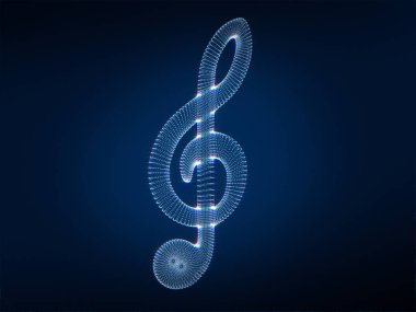 Noktaları ve çizgileri birleştiren soyut çokgen uzay düşük poli koyu arkaplan, 3D müzik biçimlendirmesi