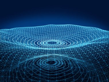 Noktalar ve lines.3d işleme bağlanma çokgen alanı düşük Poli koyu arka plan