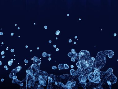 Noktaları ve çizgileri birleştiren soyut çokgen uzay düşük poli koyu arkaplan, yapısal 3D görüntüleme