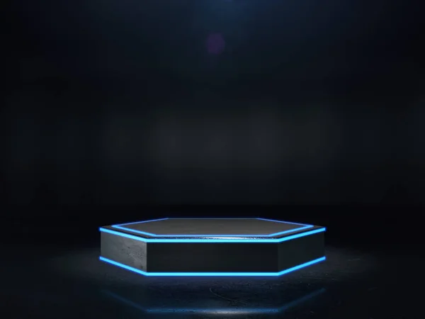 Görüntü için kaldırım, tasarım için platform, ışık 33d görüntüleme ile boş ürün standı.