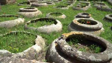 Erken İtalyan tarihinin mirası şimdi hedef turistler için seyahat. Ostia eski şehir, Roma, İtalya.