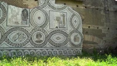Erken İtalyan tarihinin mirası şimdi hedef turistler için seyahat. Ostia eski şehir, Roma, İtalya.