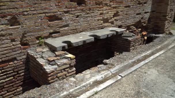 Erken Talyan Tarihinin Mirası Şimdi Hedef Turistler Için Seyahat Ostia — Stok video