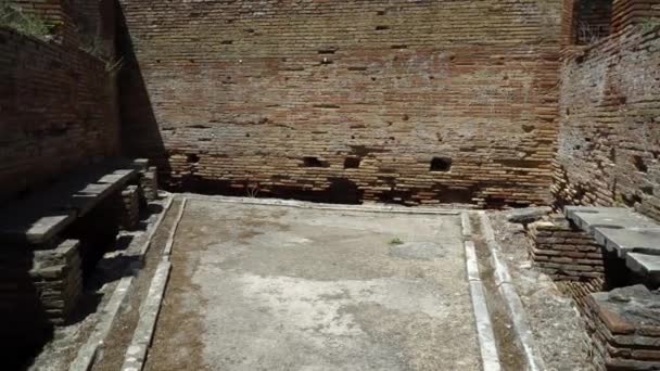 Heritage Early Italian History Now Travel Destination Tourists Ostia Old — Stock Video