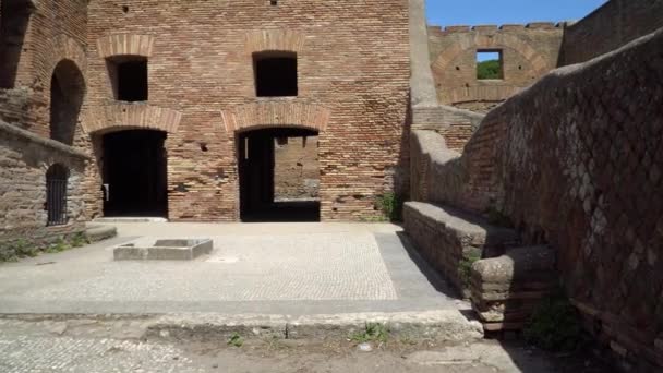 Наследие Ранней Истории Теперь Туристическое Направление Старый Город Остия Рим — стоковое видео