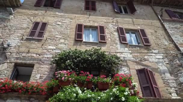 Vue Vieille Ville Assise Ombrie Italie — Video