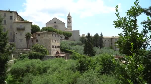 古い都市 ウンブリア州 イタリア アッシジのビュー — ストック動画