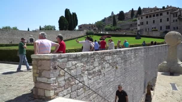 Temmuz 2018 Talya Nsanlar Assisi Eski Şehir Umbria Talya — Stok video