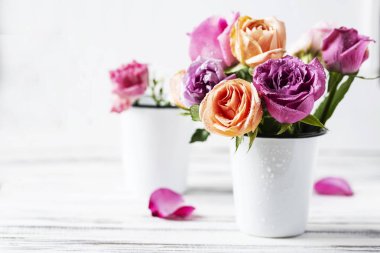 Güzel buket pembe gül, seçici odak