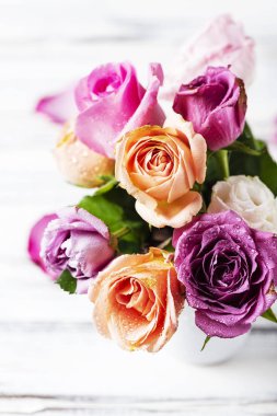 Güzel buket pembe gül, seçici odak