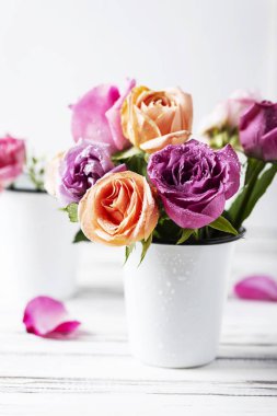 Güzel buket pembe gül, seçici odak