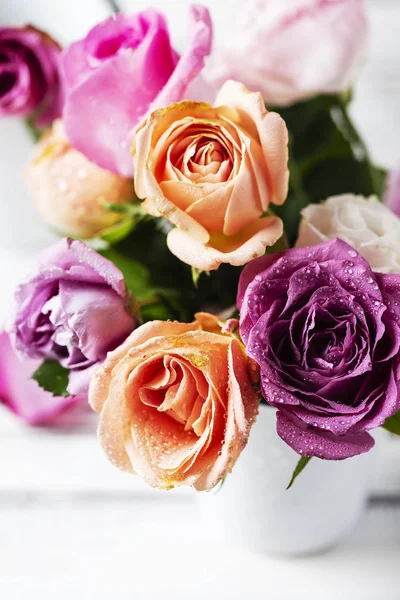 Πανέμορφο Μπουκέτο Τριαντάφυλλα Ροζ Επιλεκτική Εστίαση — Φωτογραφία Αρχείου