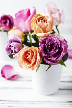 Güzel buket pembe gül, seçici odak