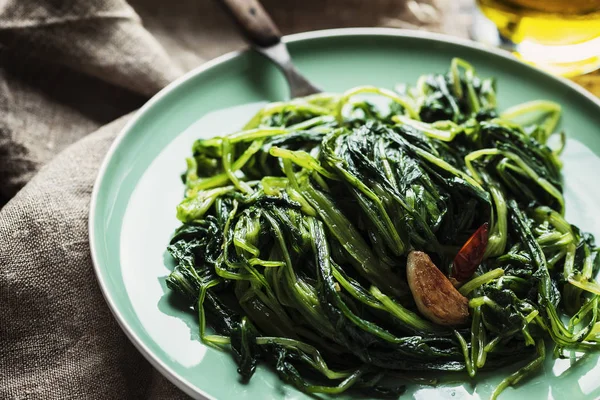 Close Italian Vegan Dish Boiled Chicory — Stock Photo, Image