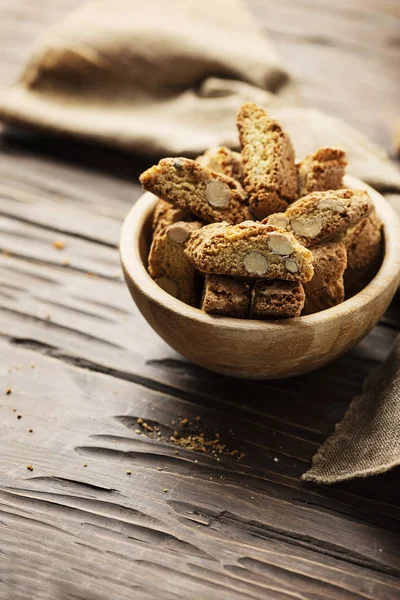 Tuscany Cantucci Fából Készült Asztal Szelektív Összpontosít Cookie — Stock Fotó