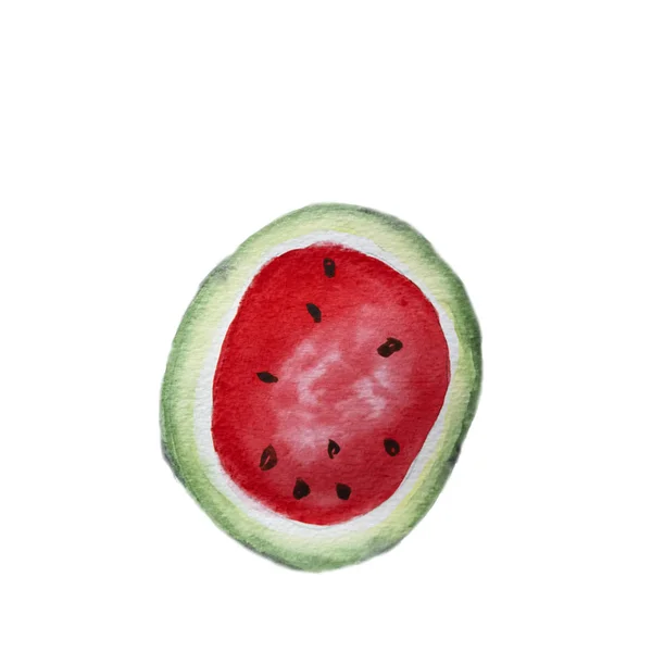 Hand Drawn Watermelon Isolated White Background — Stock Photo, Image