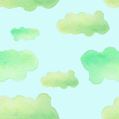 Soyut suluboya el çizilmiş desen üzerinde mavi arka plan izole