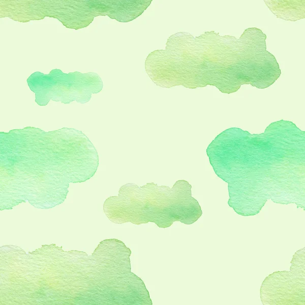Acuarela Abstracta Patrón Dibujado Mano Aislado Sobre Fondo Verde — Foto de Stock