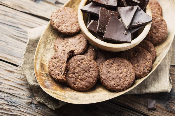 Dubbele chocolade chip cookies — Stockfoto