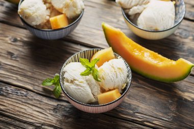 Kavun ve nane ile Delisious dondurma