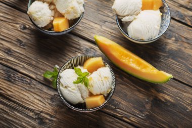 Kavun ve nane ile Delisious dondurma