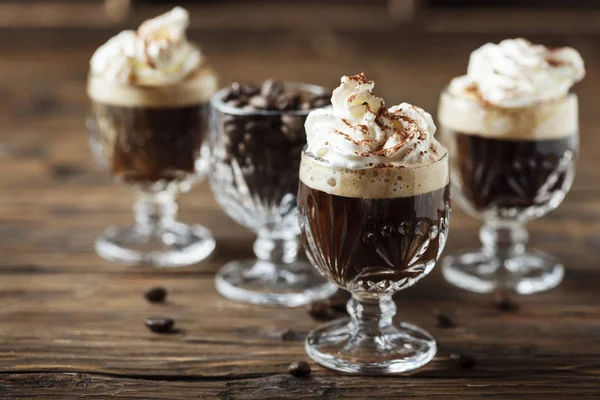 Coffee cocktail with whipped cream — Stock Photo, Image