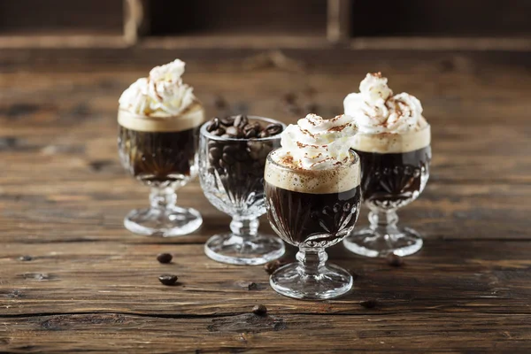 Coffee cocktail with whipped cream — Stock Photo, Image