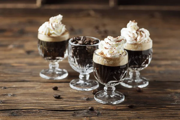 Coffee cocktail with whipped cream — Stock Photo, Image