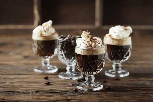 Coffee cocktail with whipped cream — Stock Photo, Image