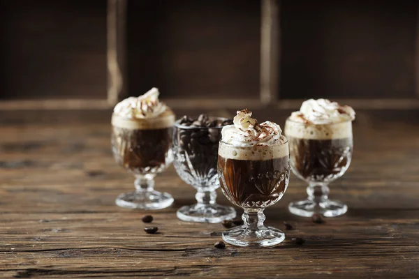 Coffee cocktail with whipped cream — Stock Photo, Image