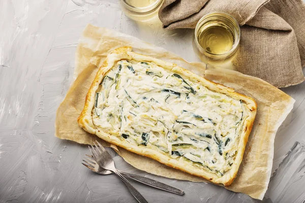 Házi torta a Ricotta és a cukkini — Stock Fotó