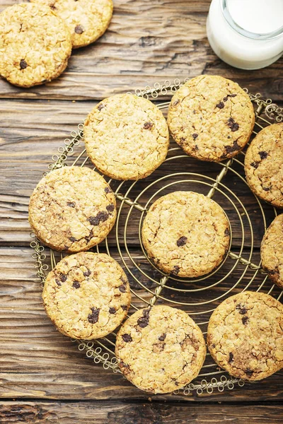 Sweet cookies with chocolate — Stock Photo, Image