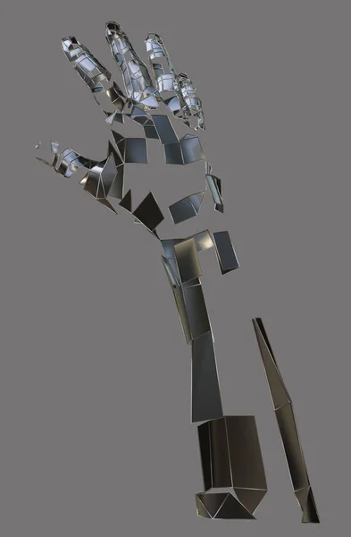 Abstract robot hand. Metal hand
