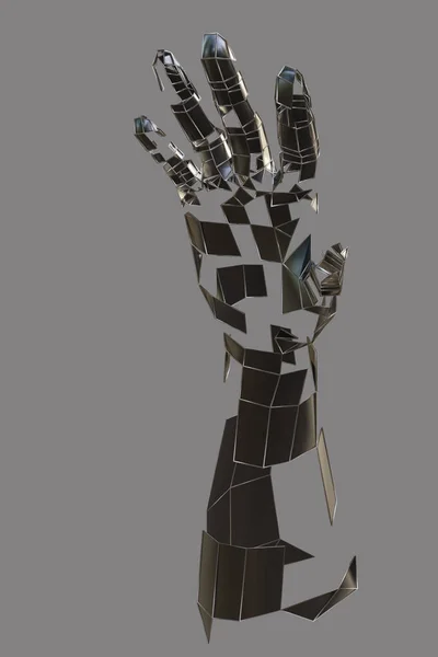 Abstract robot hand. Metal hand