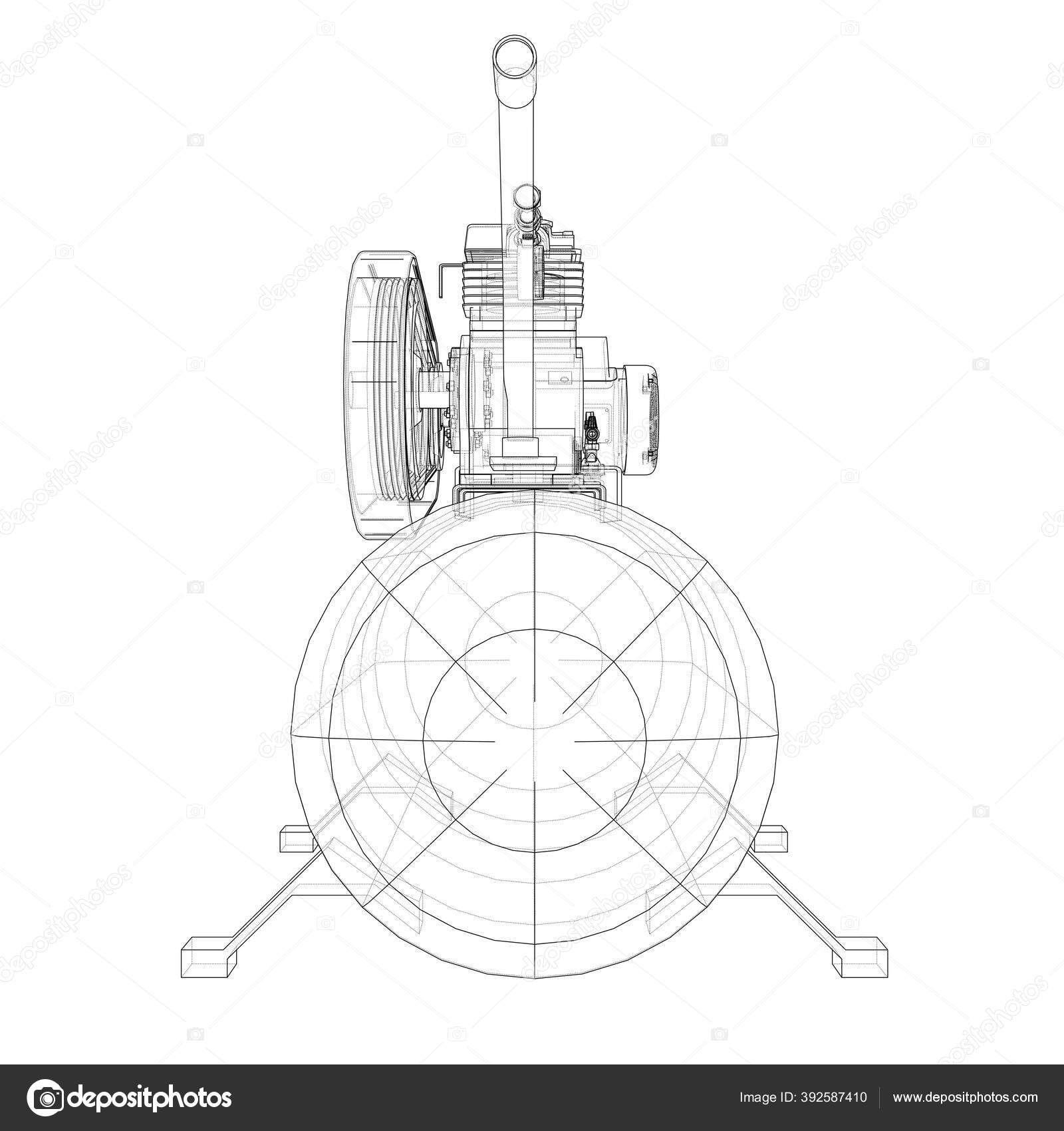 Outline Air compressor — Stock Photo © cherezoff #392587410