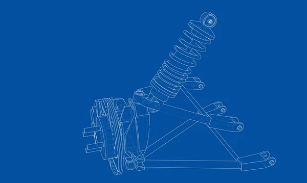 Car suspension with shock absorber