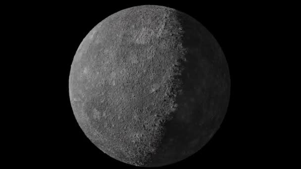 Seamless looped animation of rotation of the Mercury. Isolated — Stock Footage Seamless looped animation of rotation of the Mercury. Isolated Royalty Free Stock Footage
