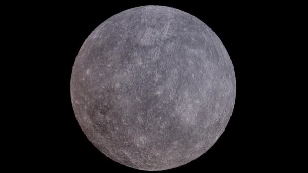 Seamless looped animation of rotation of the Mercury. Isolated — Stock Footage Seamless looped animation of rotation of the Mercury. Isolated Stock Footage