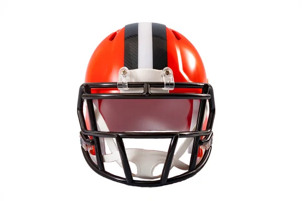 Sports Athletic Training Concept Front View Red Orange American Football — Stock Photo, Image