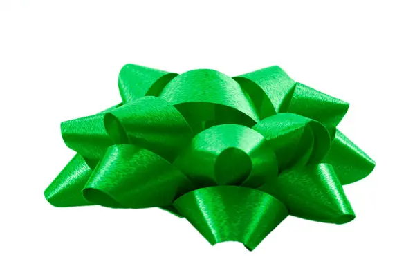 Zářící Výročí Dárek Současné Zdobení Hedvábné Ornament Koncept Zelená Elegantní — Stock fotografie