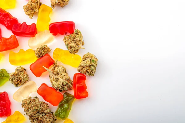 Comestibles Cannabis Marihuana Medicinal Gomitas Infusionadas Con Cbd Tema Concepto — Foto de Stock