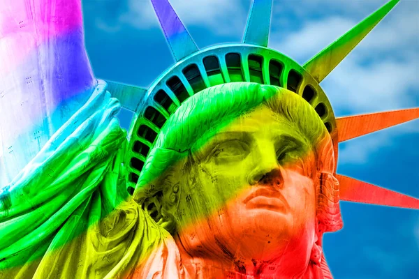 Gay Uguali Diritti Libertà Sessuale Lgbt America Concetto Con Statua — Foto Stock