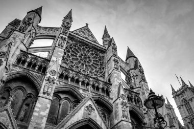 İngiltere, Londra 'daki Westminster Manastırı' nın siyah beyaz görüntüsü