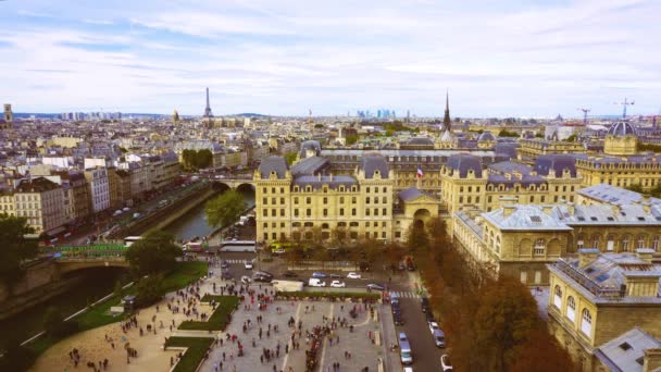 Небесная линия Парижа, Франция — стоковое видео