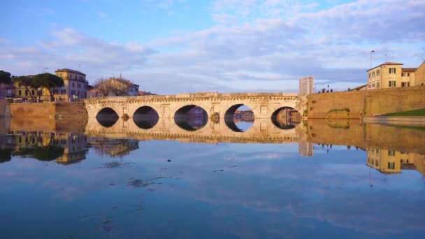 Rimini roman bridge — Stock Video