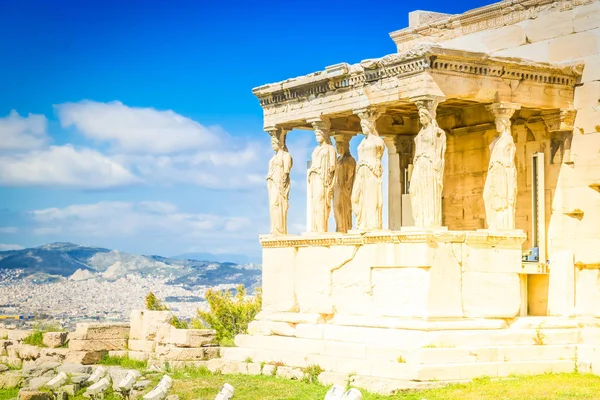 Templo de Erechtheion en la Acrópolis de Atenas — Foto de Stock