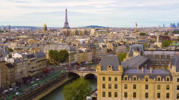 Небесная линия Парижа, Франция — стоковое видео