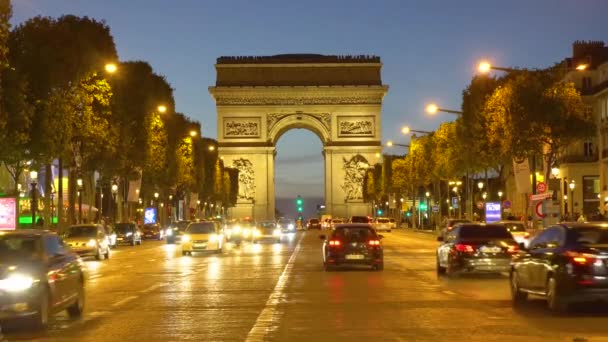 Тріумфальна арка, Париж, Франція — стокове відео
